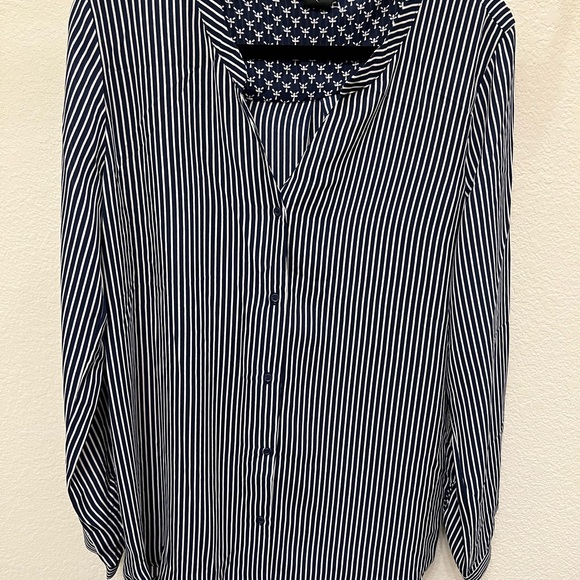 H&M Tops - Classic Blue and White Striped Women’s Shirt